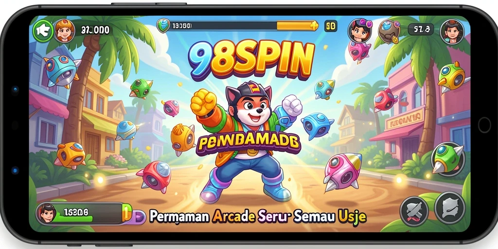 Tampilan gameplay <strong>98SPIN</strong> yang menakjubkan dalam suasana Arcade.