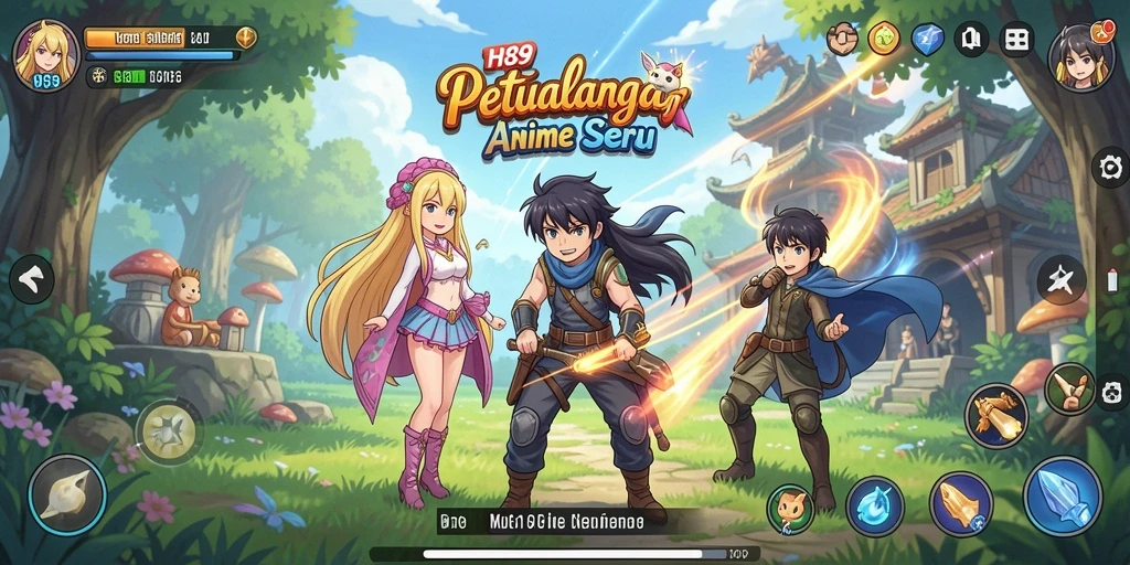 Screenshot gameplay H89 yang menampilkan aksi karakter anime.