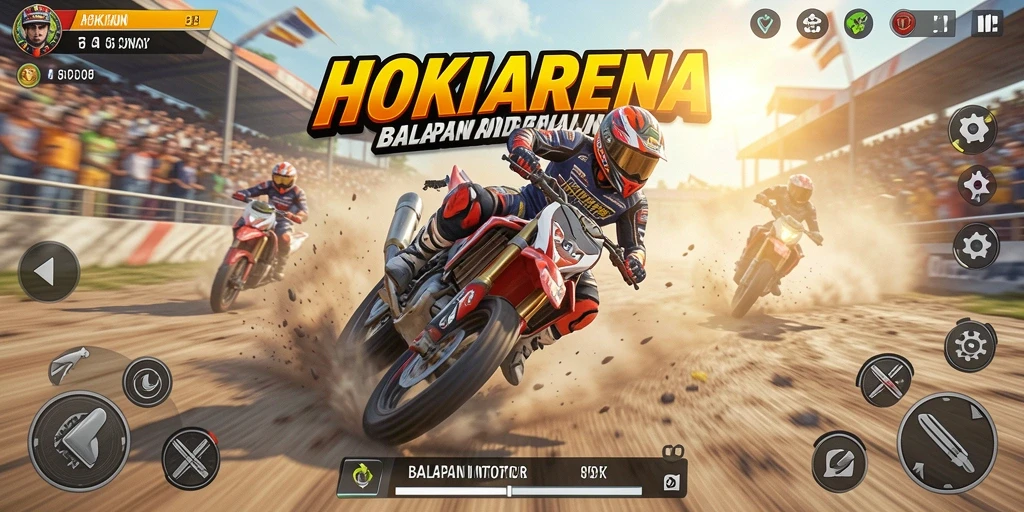 Gameplay balapan motor yang seru dan mendebarkan di HOKIARENA.