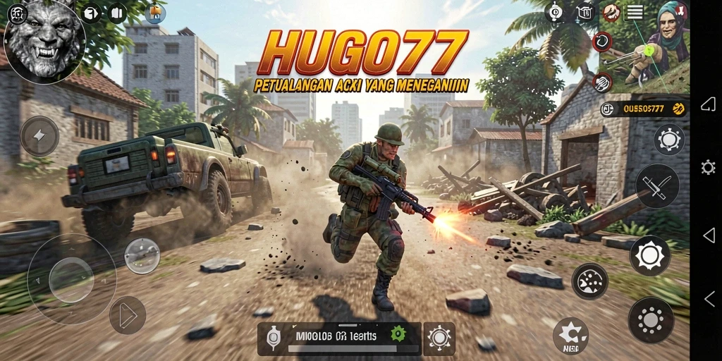 Screenshot HUGO77 menampilkan gameplay penuh aksi yang mendebarkan.