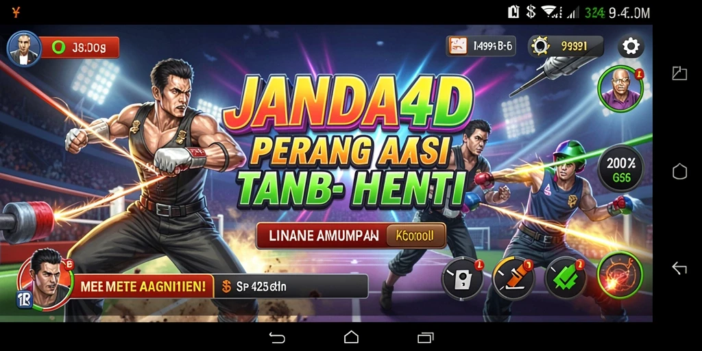 Tampilan aksi menegangkan dalam gameplay JANDA4D.