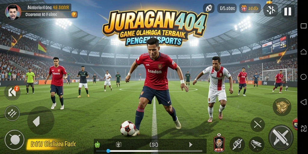 Tampilan gameplay seru dalam JURAGAN404 yang menampilkan berbagai cabang olahraga.
