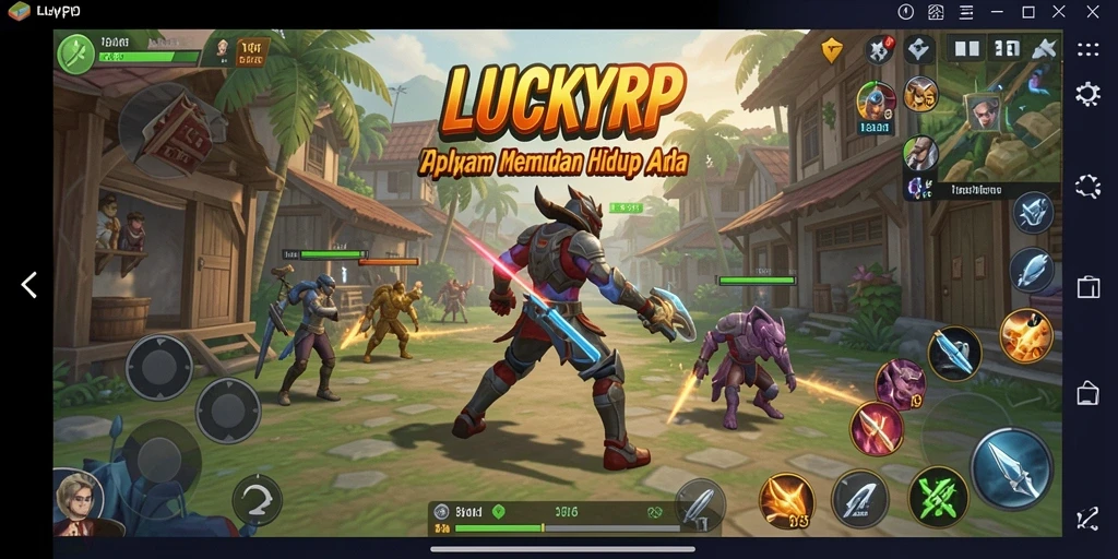 Tampilan utama LUCKYRP menampilkan dashboard sederhana untuk akses cepat.