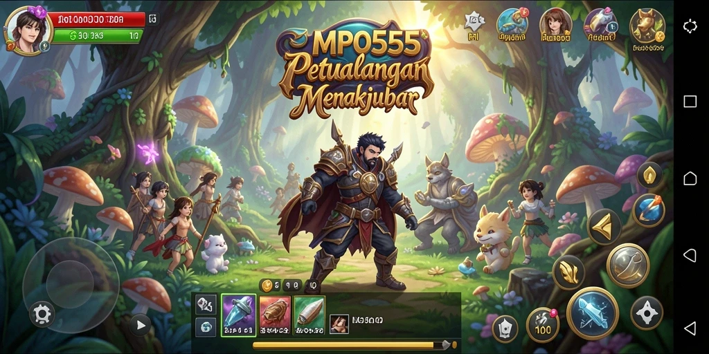 Gameplay MPO555 menampilkan pertarungan epik dan penjelajahan dunia yang luas.