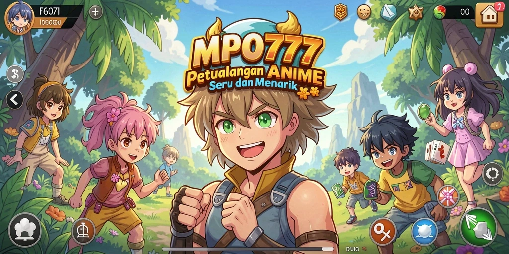 Tampilan gameplay MPO777 yang mencakup aksi seru dan karakter anime.