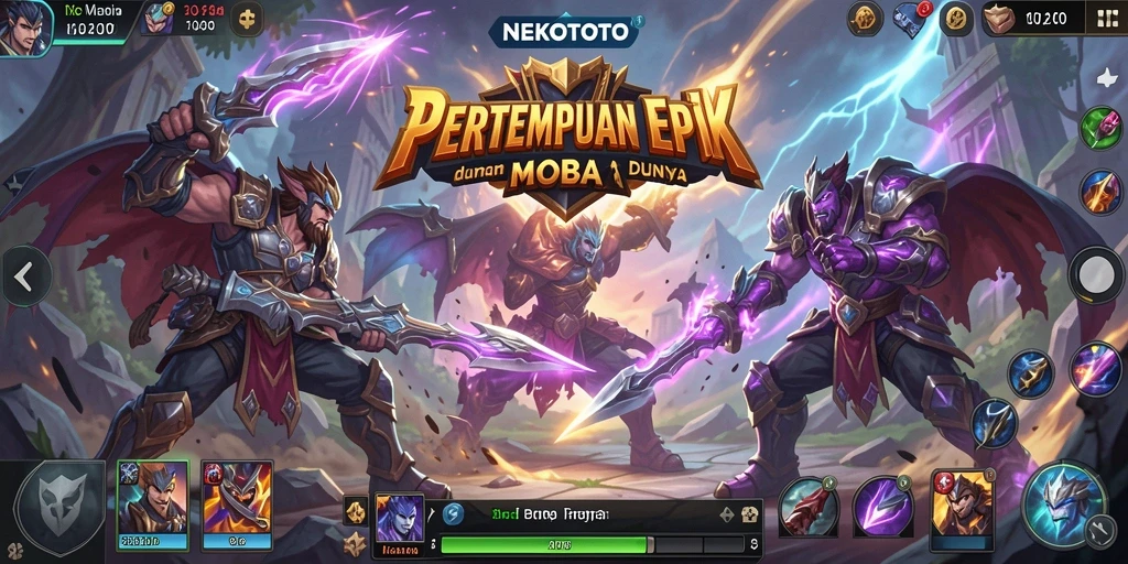 Gambaran gameplay intens dan strategi tim di NEKOTOTO.