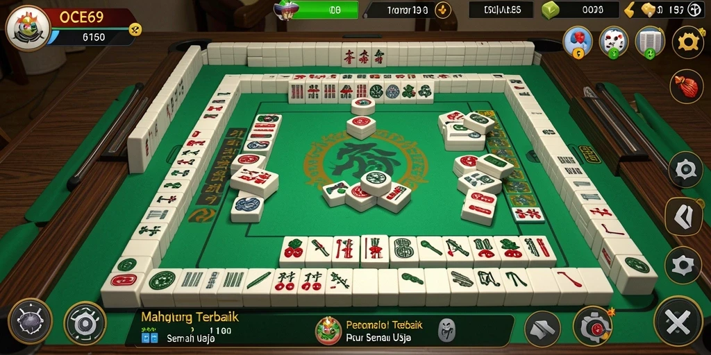 Screenshot OCE69 menampilkan gameplay Mahjong yang seru dan menantang.