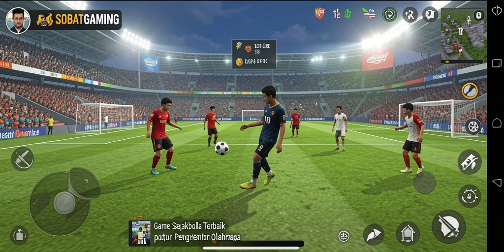 Gameplay mendebarkan dalam SOBATGAMING saat pemain beraksi di lapangan.