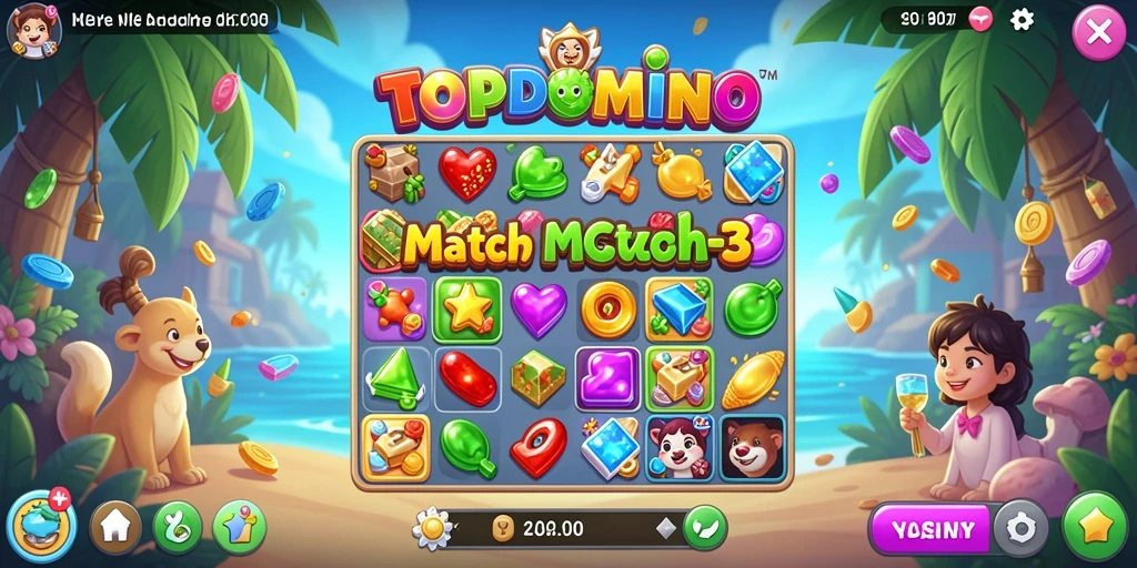 Tampilan gameplay <strong>TOPDOMINO</strong> yang seru dengan banyak warna dan tantangan.